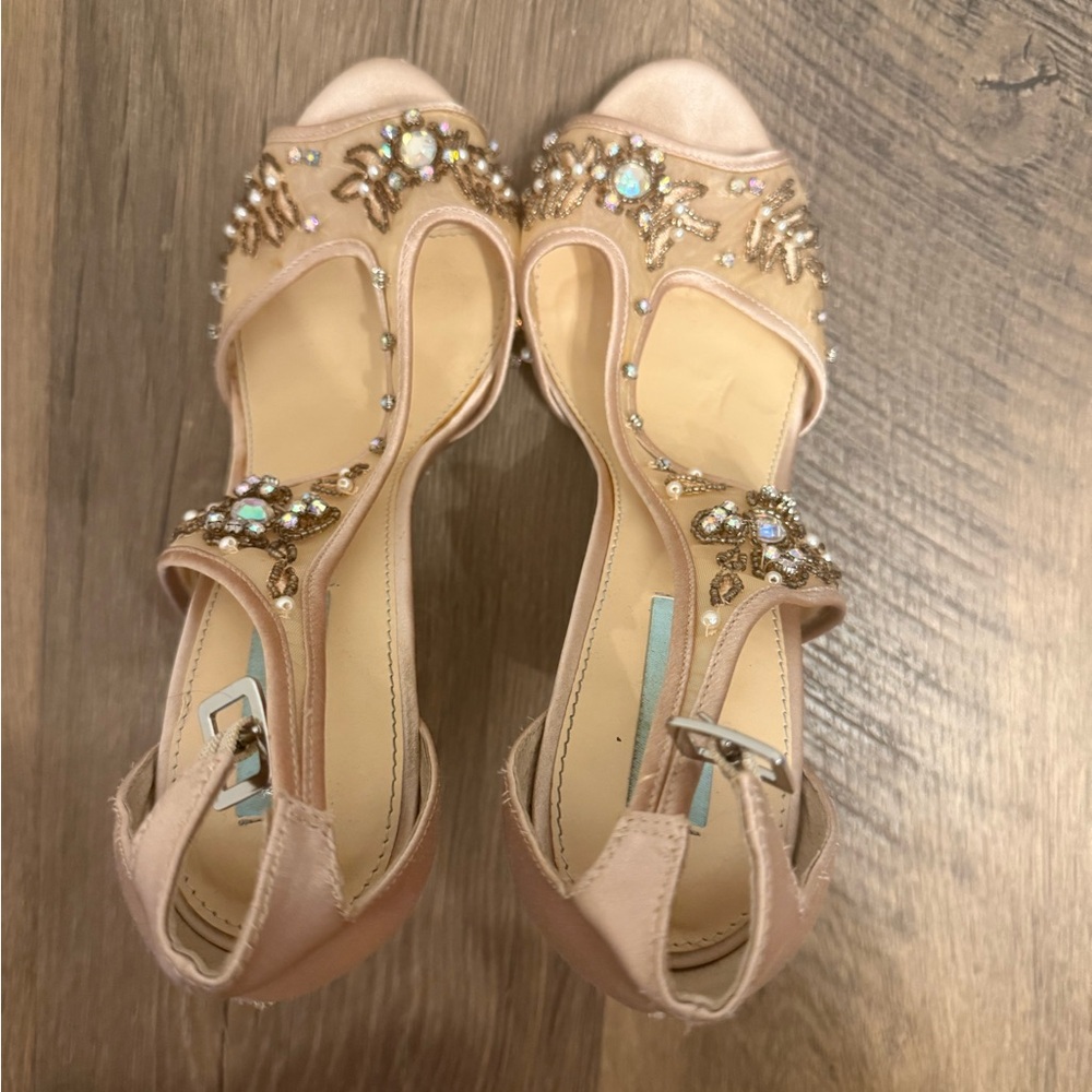 Betsey Johnson Nude Bridal Heels